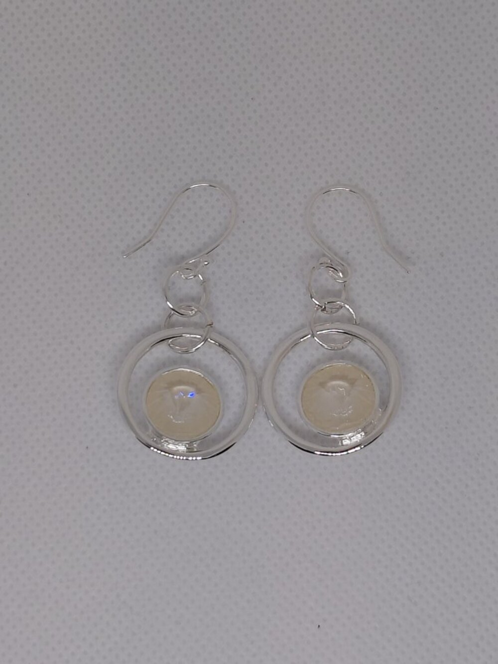 Artisan Handcrafted Swarovski Crystal Linen Ignite Earrings - Picture 4 of 4